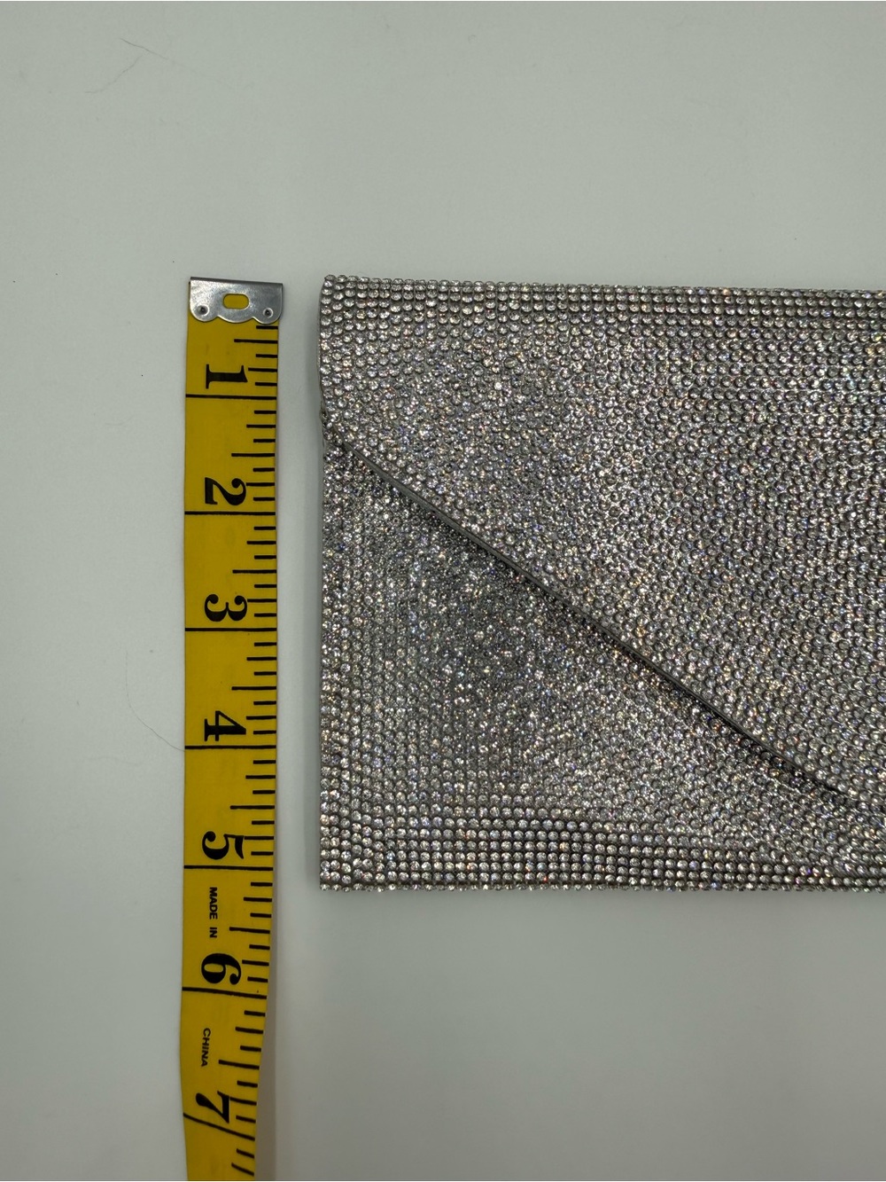 Steve Madden Silver Rhinestone Envelope Clutch Bag NWT - Picture 8 of 9